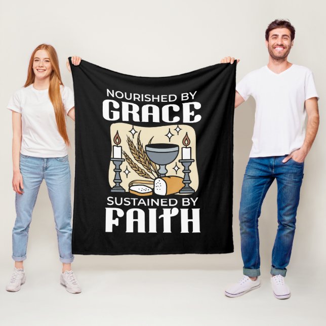 Spiritual Faith and Grace – Uplifting Christian Fleecedecke (Beispiel)