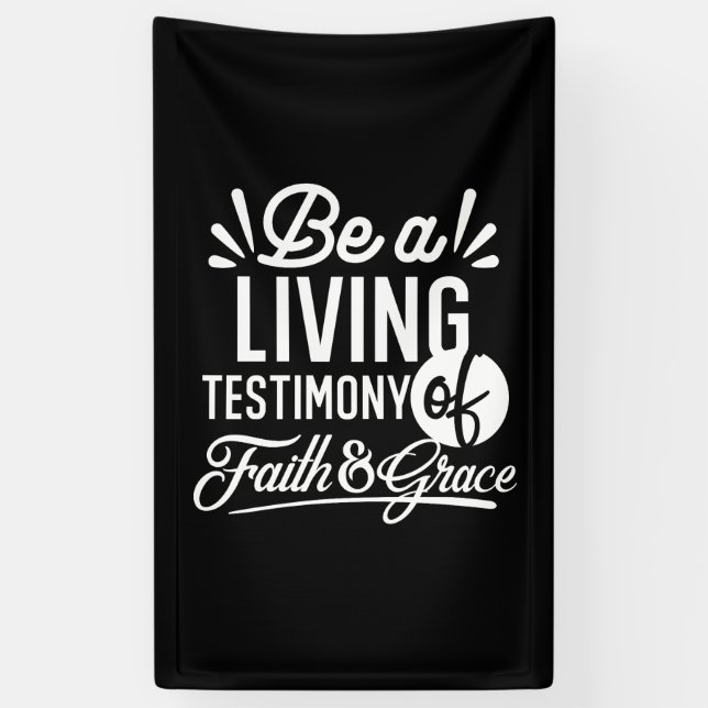 Spiritual Living Testimony Faith and Grace Quote Banner (Vertikal)