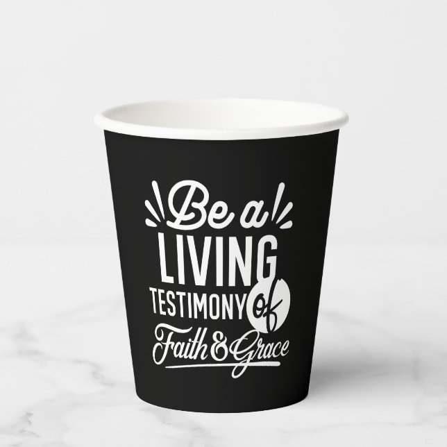 Spiritual Living Testimony Faith and Grace Quote Pappbecher (Vorderseite)