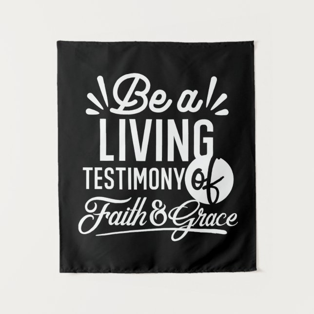 Spiritual Living Testimony Faith and Grace Quote Wandteppich (Vorderseite)