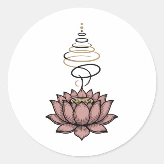 Spiritual Lotus Flower Unalome Zen Meditation Yoga Runder Aufkleber