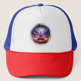Spiritual Meditator Galaxy Trucker Hat Truckerkappe
