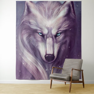 Spiritualer Wolf-Teppich Wandteppich