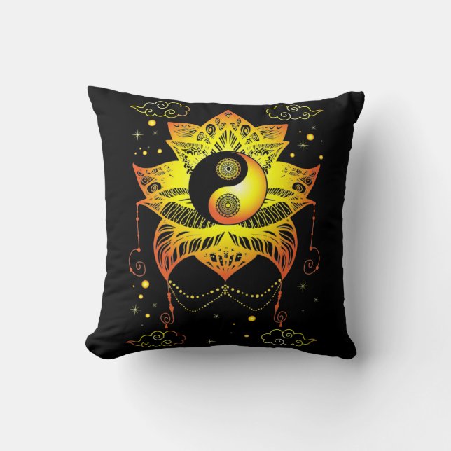 Spiritualität Lotus Yin Yang Meditate Kissen (Vorderseite)