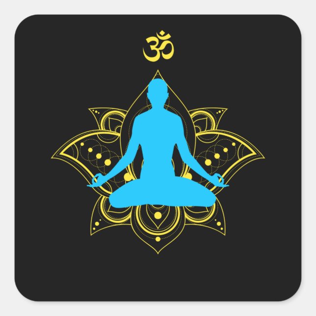 Spiritualität Symbol OM Meditation Chakra Zen Quadratischer Aufkleber (Vorderseite)