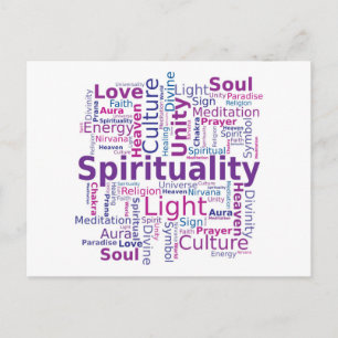 Spiritualität Word Cloud - Pink Postkarte