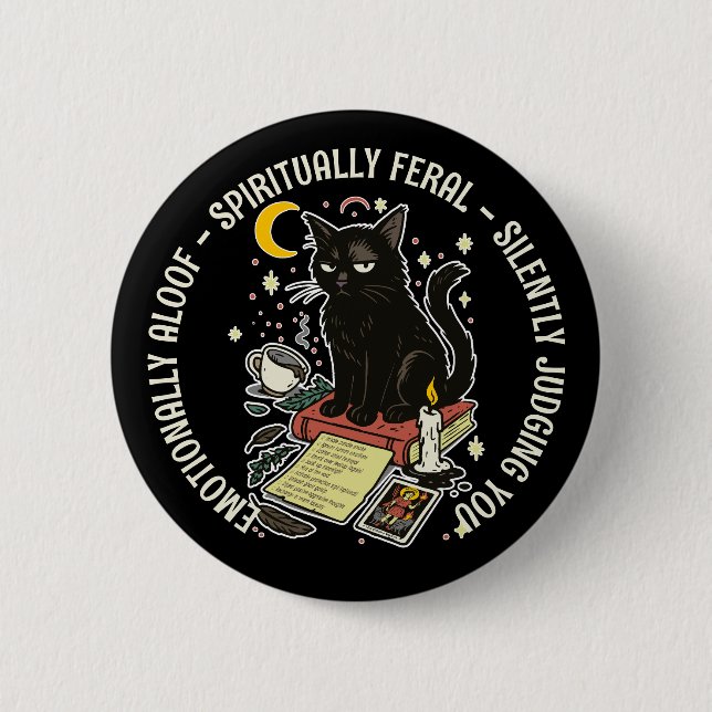 Spiritually Feral Cat: Emotinally Aloof, Judging Button (Vorderseite)