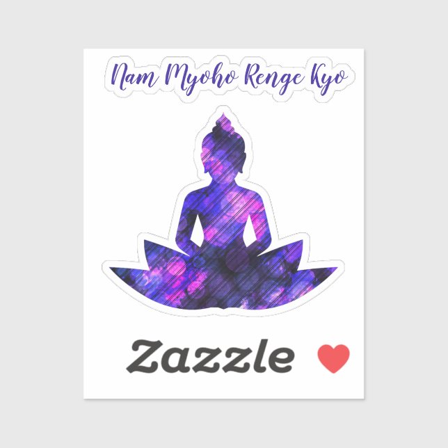 Spirituell Lila Lotus Yoga NamMyohoRengeKyo Siegel Aufkleber (Blatt)