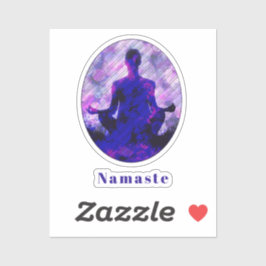 Spirituell Lila Sitzen Yoga Pose Namaste Square Aufkleber