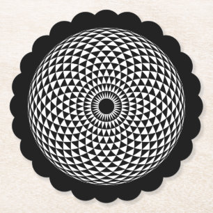 Spirituell Schwarz-weiß Mandala Geometric Graphic Untersetzer
