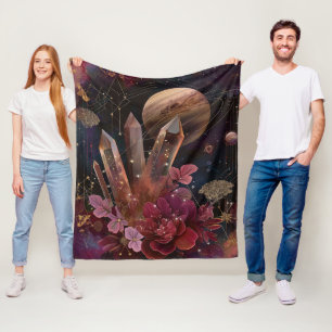 Spirituelle Amethyst-Energie Himmelsmuster Fleecedecke