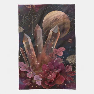 Spirituelle Amethyst-Energie Himmelsmuster Geschirrtuch