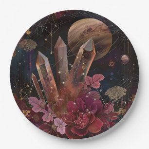 Spirituelle Amethyst-Energie Himmelsmuster Pappteller