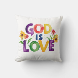 Spirituelle Biodizenz Gott ist Liebe Farbige Blume Kissen