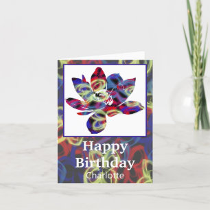 Spirituelle Butterfly Blume Happy Birthday Card Ankündigung