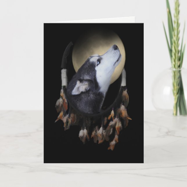 Spirituelle Carte de Sympathie Chien Amérindien Rê (Devant)