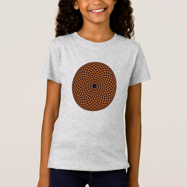 Spirituelle dunkelgraue rote Ware Mandala Geometri T-Shirt (Vorderseite)