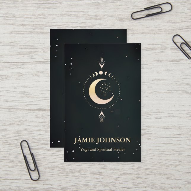 Spirituelle Energie Heiler Reiki Moon Phase Yoga Visitenkarte (Vorderseite/Rückseite Beispiel)