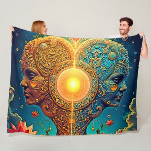 Spirituelle Erwachen Kunst Fleecedecke