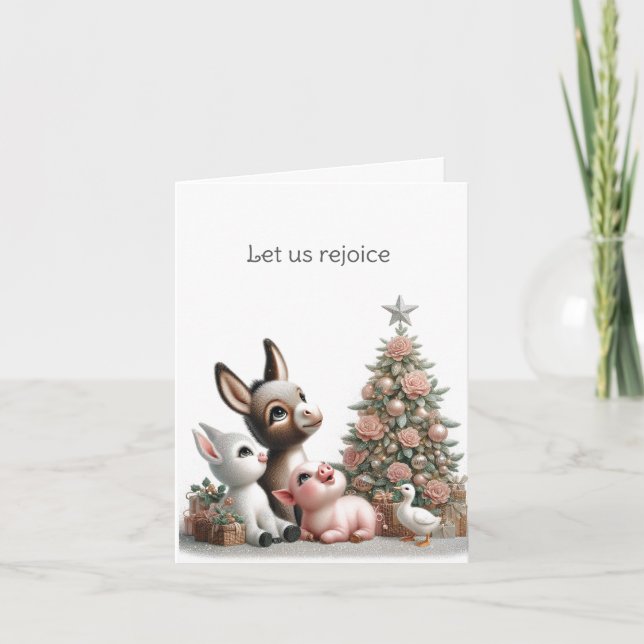 Spirituelle Farm Animal Christmas Card Karte (Vorderseite)