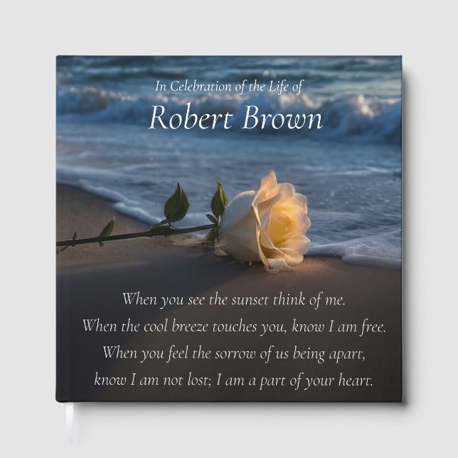 Spirituelle Feier des Lebens Gedicht Rose und Stra Gästebuch (Vorderseite)