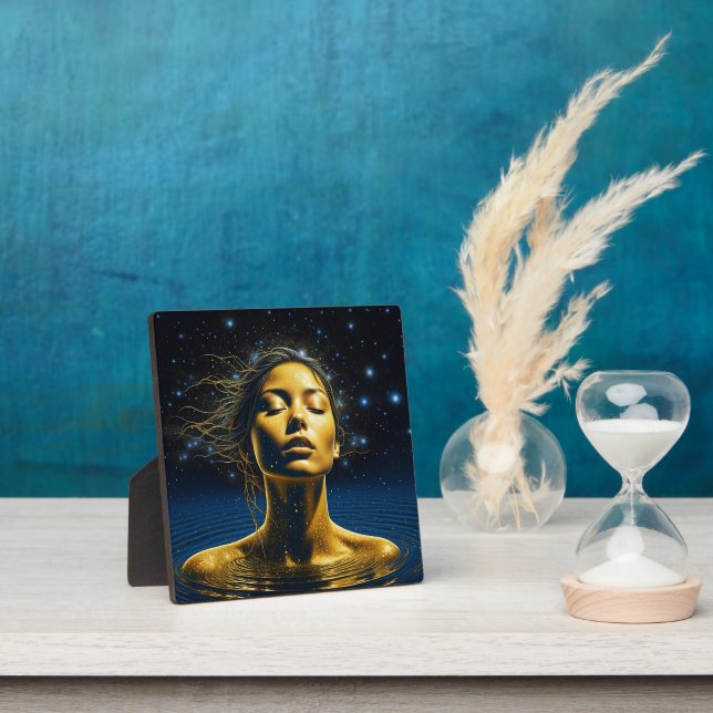 Spirituelle Frau im Wasser unter den Sternen Fotoplatte (InSitu)