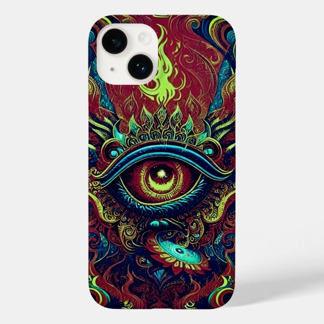 Spirituelle Fusion - leuchtende Augen Kunst Case-Mate iPhone 14 Hülle (Rückseite)