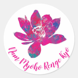 Spirituelle Kaskade der Blume des Lotus Runder Aufkleber