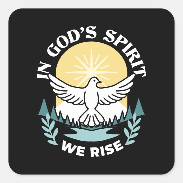 Spirituelle Kraft in Gott - Christlich Quadratischer Aufkleber (Vorderseite)
