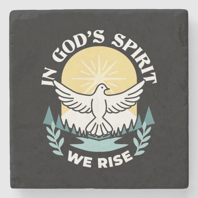Spirituelle Kraft in Gott - Christlich Steinuntersetzer (Vorderseite)