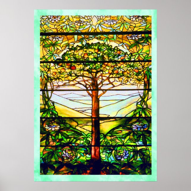 Spirituelle Landschaftliche Landschaft Tiffany Win Poster (Vorne)