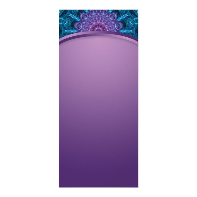 Spirituelle lila Blume, blaues Mandalasmeer Werbekarte (Vorne)