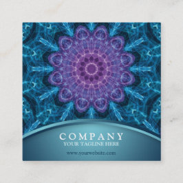 Spirituelle lila Blume, blaues Meer Quadratische Visitenkarte