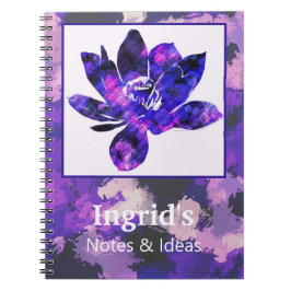 Spirituelle Lila Lotus Blume Botanisch Notizblock