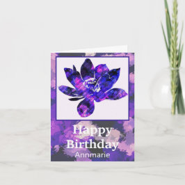 Spirituelle Lila Lotus Blume Geburtstagskarte Karte
