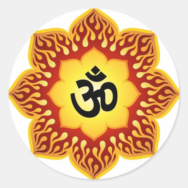 Spirituelle Lotus Om Design Runder Aufkleber (Vorderseite)