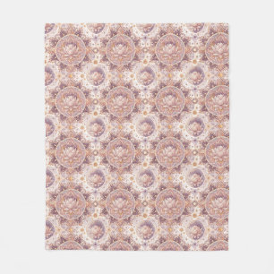 Spirituelle Lotusblume - Florales Mandala-Muster Fleecedecke