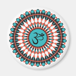 Spirituelle Mandala Om Symbol Türkis Geometrisch Magnet