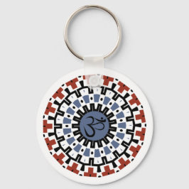 Spirituelle Mandala Yoga Om Blue Rust Kaleidoscope Schlüsselanhänger