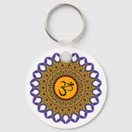Spirituelle Mandala Yoga Om Peacock Kaleidoskop Schlüsselanhänger