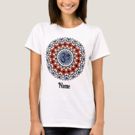 Spirituelle Mandala Yoga Om Rust Blau individuell  T-Shirt