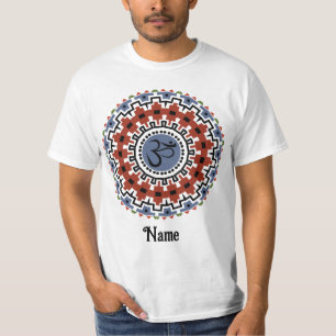 Spirituelle Mandala Yoga Om Rust Blau individuell  T-Shirt