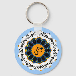 Spirituelle Mandala Yoga Om Symbol Blue Geometric Schlüsselanhänger