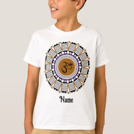 Spirituelle Mandala Yoga Om Symbol Lila angepasst T-Shirt