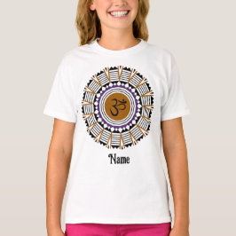 Spirituelle Mandala Yoga Om Symbol Lila angepasst T-Shirt