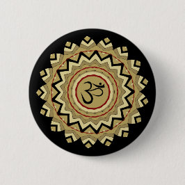 Spirituelle Mandala Yoga Om Symbol Retro Geometric Button