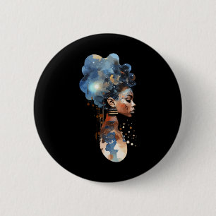 Spirituelle Melanin-Königin Afroamerikanische Raum Button