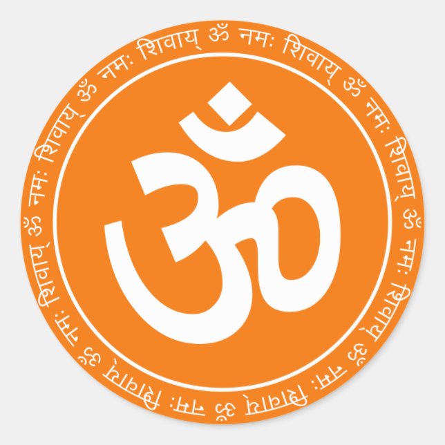 Spirituelle Om Signage Runder Aufkleber (Vorderseite)