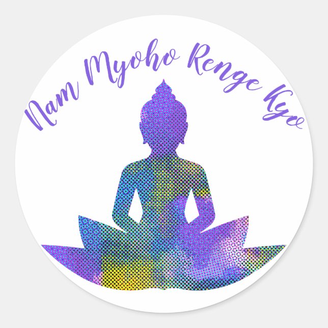 Spirituelle Pastel Patchwork Halftone Lotus Yoga N Runder Aufkleber (Vorderseite)