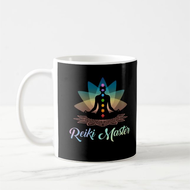 Spirituelle Reiki Master Chakra Yoga Meditation Kaffeetasse (Links)